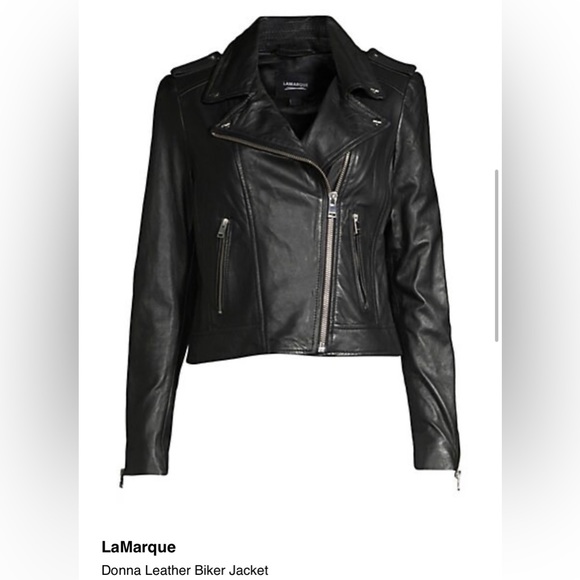Lamarque Jackets & Blazers - Saks Fifth Avenue- LaMarque - NWOT
Donna Leather Biker Jacket
BLACK
Small